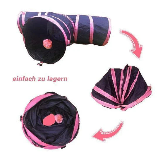 Bequee 3-Vägs Hopfällbar Djurunnel