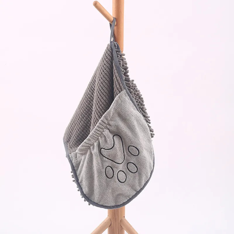 Absorberande Hundhandduk med Broderad Tass för Snabb Torkning