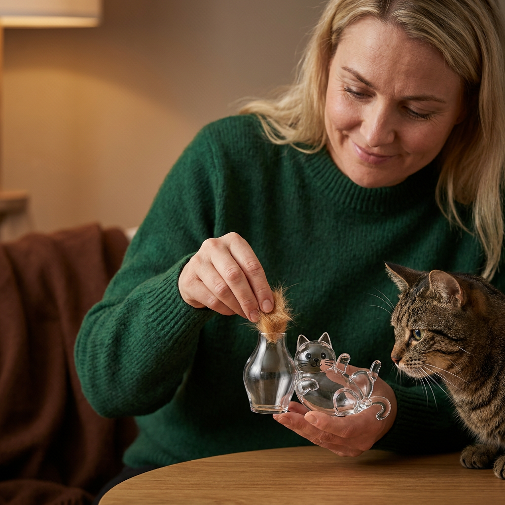Kattmagnet för Morrhårsminnen – Minnesdisplay för Päls och Morrhår