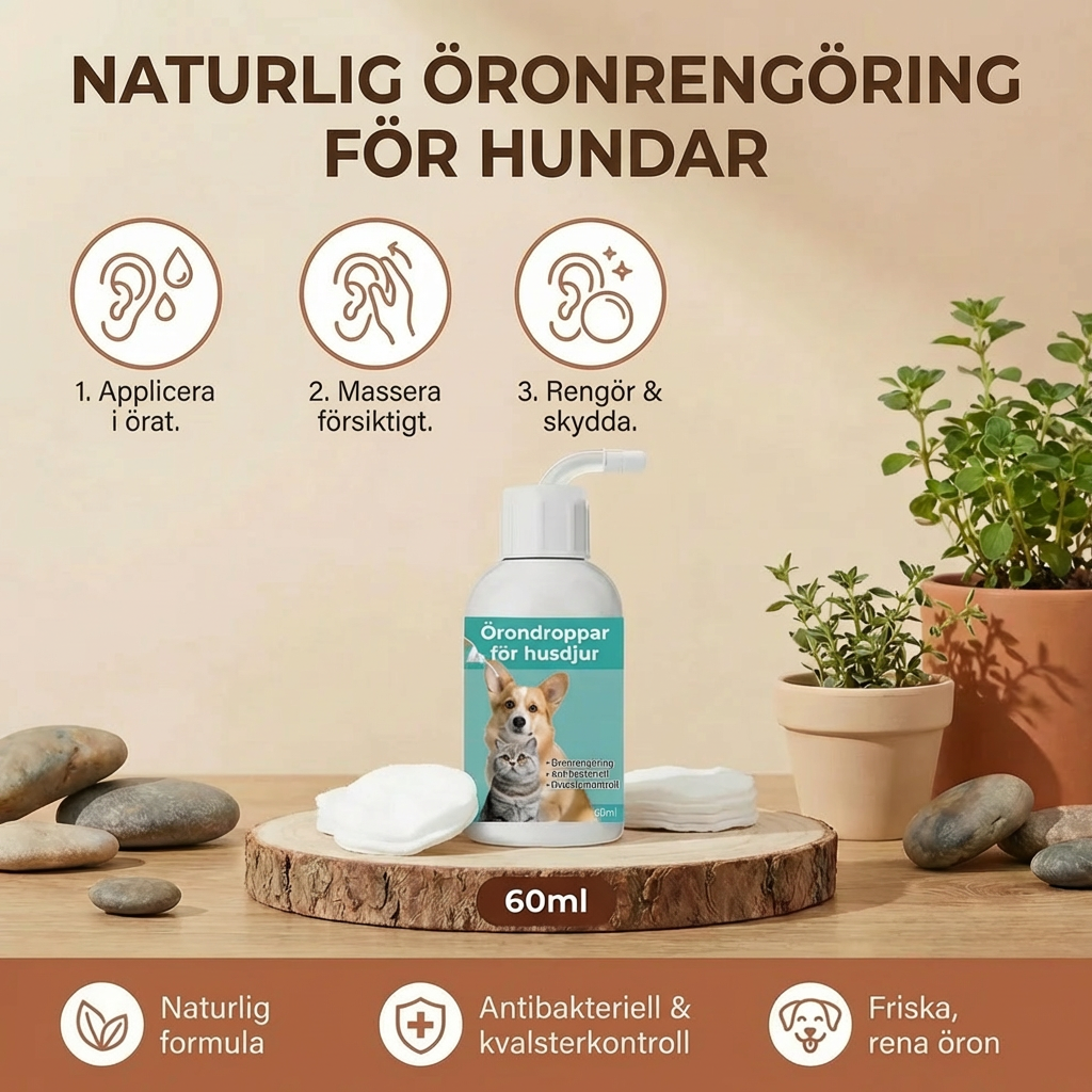 Naturligt Öronrengöringsmedel för Hundar