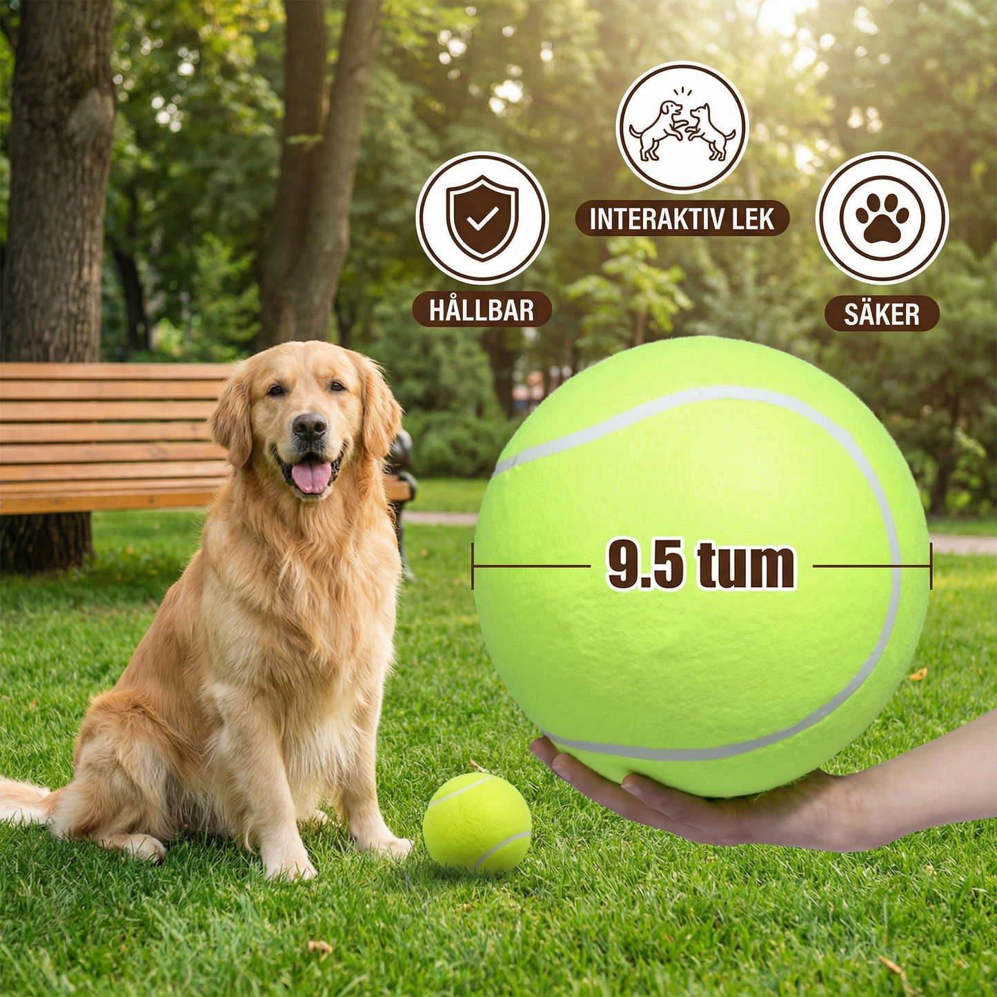 Robust jättestor tennisboll för hundar