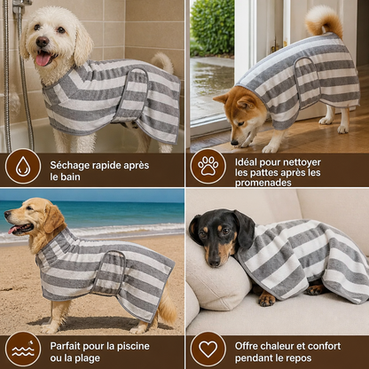 Hundbadrock i Mikrofiber – Mycket Absorberande och Mjuk för Snabb Torkning Efter Badet