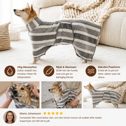 Hundbadrock i Mikrofiber – Mycket Absorberande och Mjuk för Snabb Torkning Efter Badet