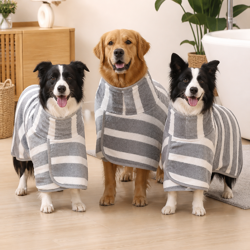 Hundbadrock i Mikrofiber – Mycket Absorberande och Mjuk för Snabb Torkning Efter Badet