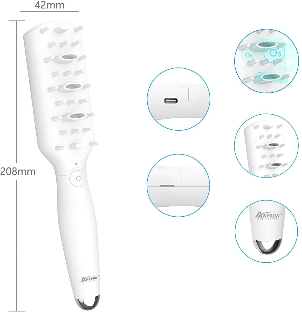 Elektrisk Massageborste För Husdjur Med USB-Uppladdningsfunktion Och Vårdfunktion