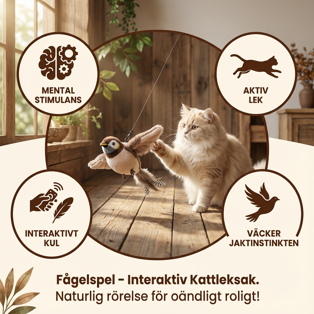 Fladdrande Fågel Kattleksak
