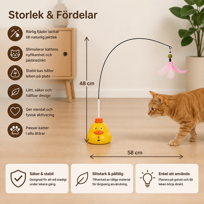 Interaktiv Kattvippa Med Anka Och Rörlig Fjäder För Rolig Jaktlek
