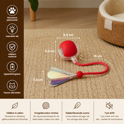 Uppgraderad Smart Rolling Cat Ball – Hållbar Interaktiv Leksak Med Nätspanssvans