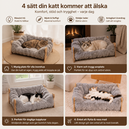 Lyxig Upphöjd Husdjurssäng I Massivt Trä