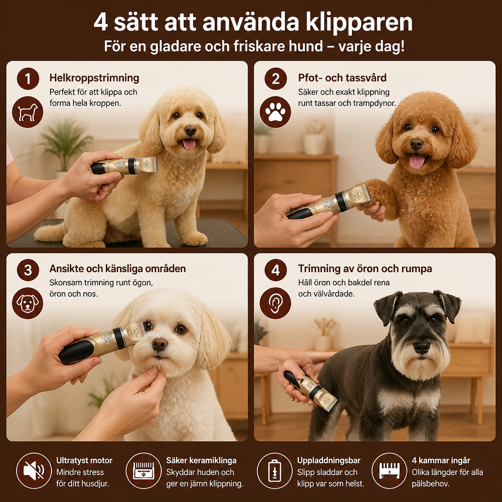 Tystgående Pälsrakningsset För Hundar