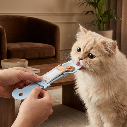 Leckerlöffel för katter – Foder- och snacksdispenser med lång handtag