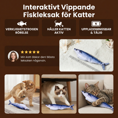 Interaktivt Vippande Fiskleksak för Katter