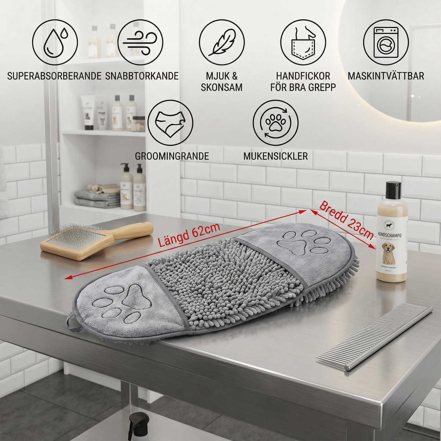 Mikrofiberhandduk för Husdjur – Superabsorberande Mjuk Torkhandduk för Hundar och Katter