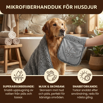 Mikrofiberhandduk för Husdjur – Superabsorberande Mjuk Torkhandduk för Hundar och Katter