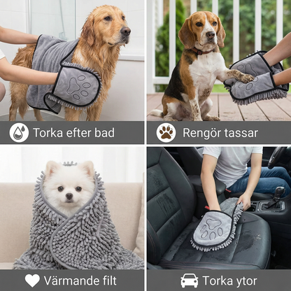 Mikrofiberhandduk för Husdjur – Superabsorberande Mjuk Torkhandduk för Hundar och Katter