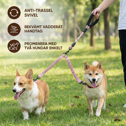 Enkel Anti-Trassel Dubbel Hundkoppel
