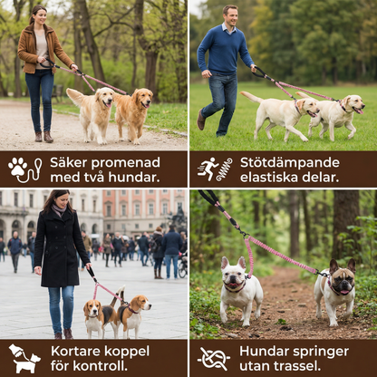 Enkel Anti-Trassel Dubbel Hundkoppel