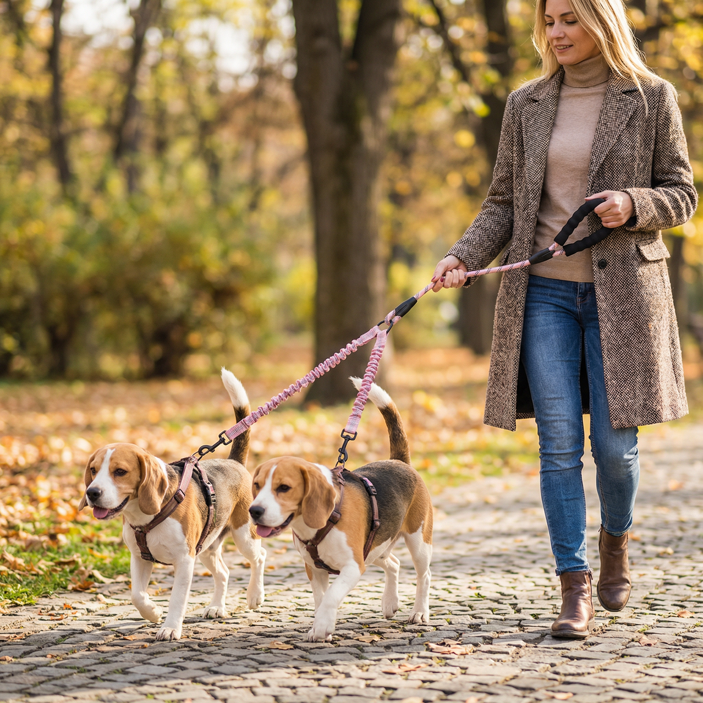 Enkel Anti-Trassel Dubbel Hundkoppel