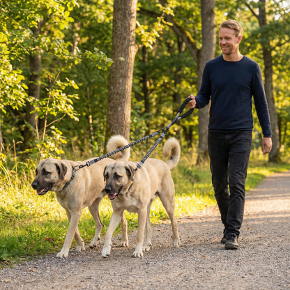 Enkel Anti-Trassel Dubbel Hundkoppel
