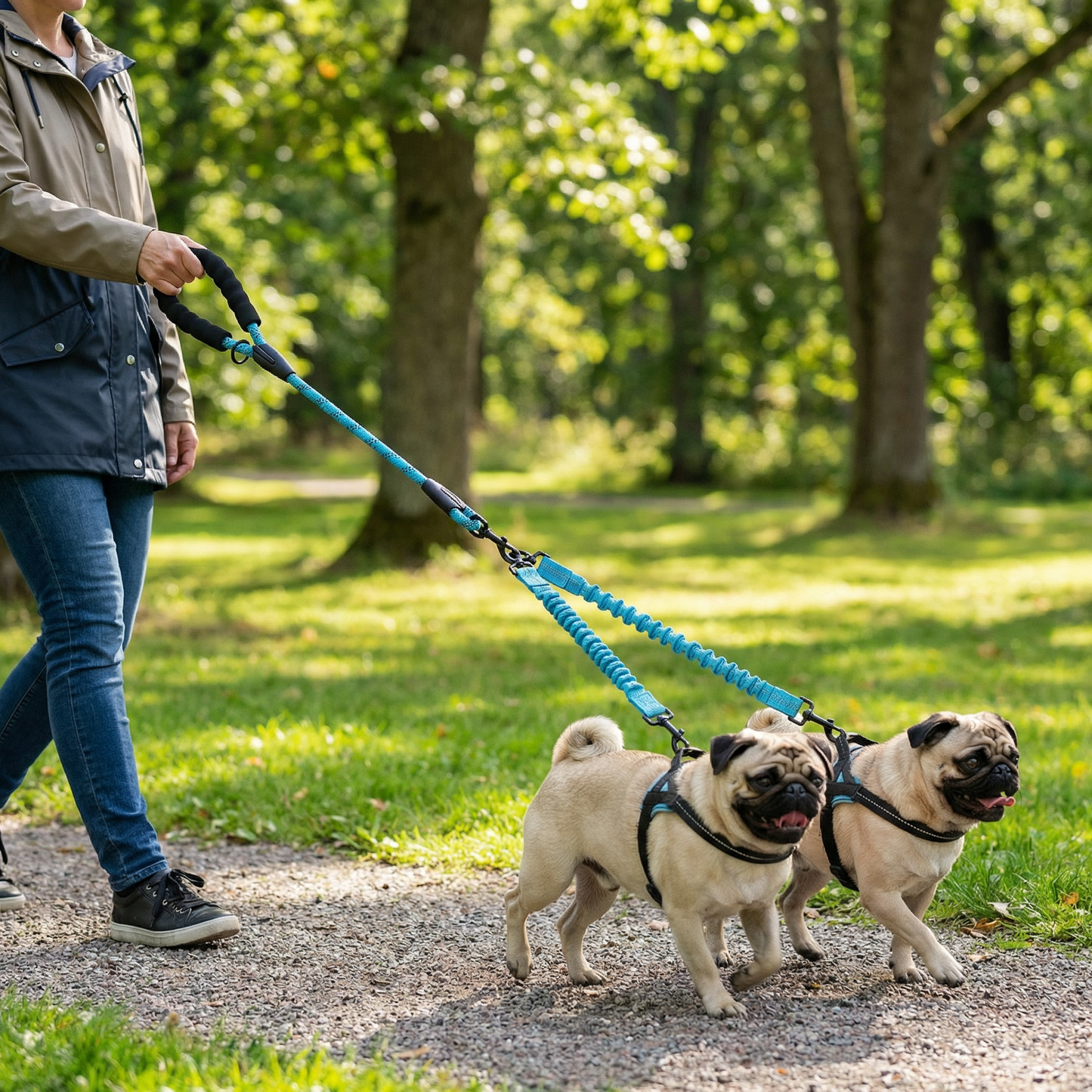 Enkel Anti-Trassel Dubbel Hundkoppel