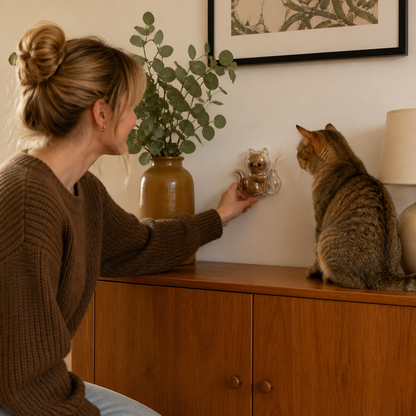 Kattmagnet för Morrhårsminnen – Minnesdisplay för Päls och Morrhår