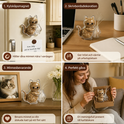 Kattmagnet för Morrhårsminnen – Minnesdisplay för Päls och Morrhår