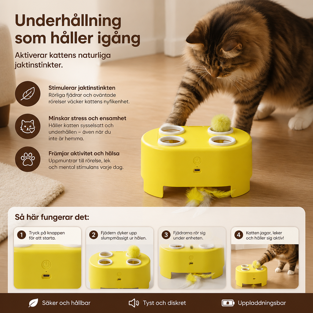 Automatisk Fjäderleksak för Katter