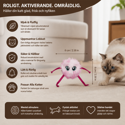 Söt Interaktiv Rullande Plyschleksak för Katter