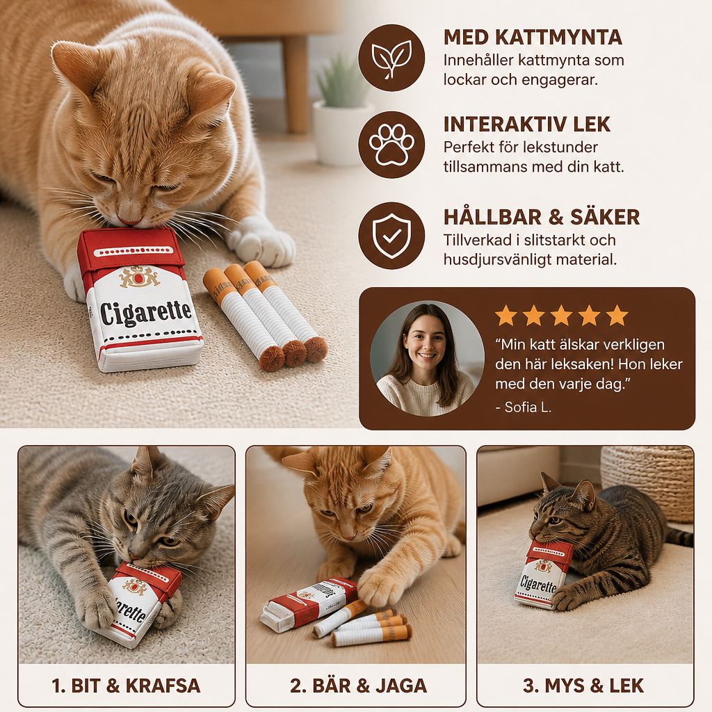 Kattmynta-Leksaksset i Form av Ett Cigarettpaket för Interaktiv Kattlek