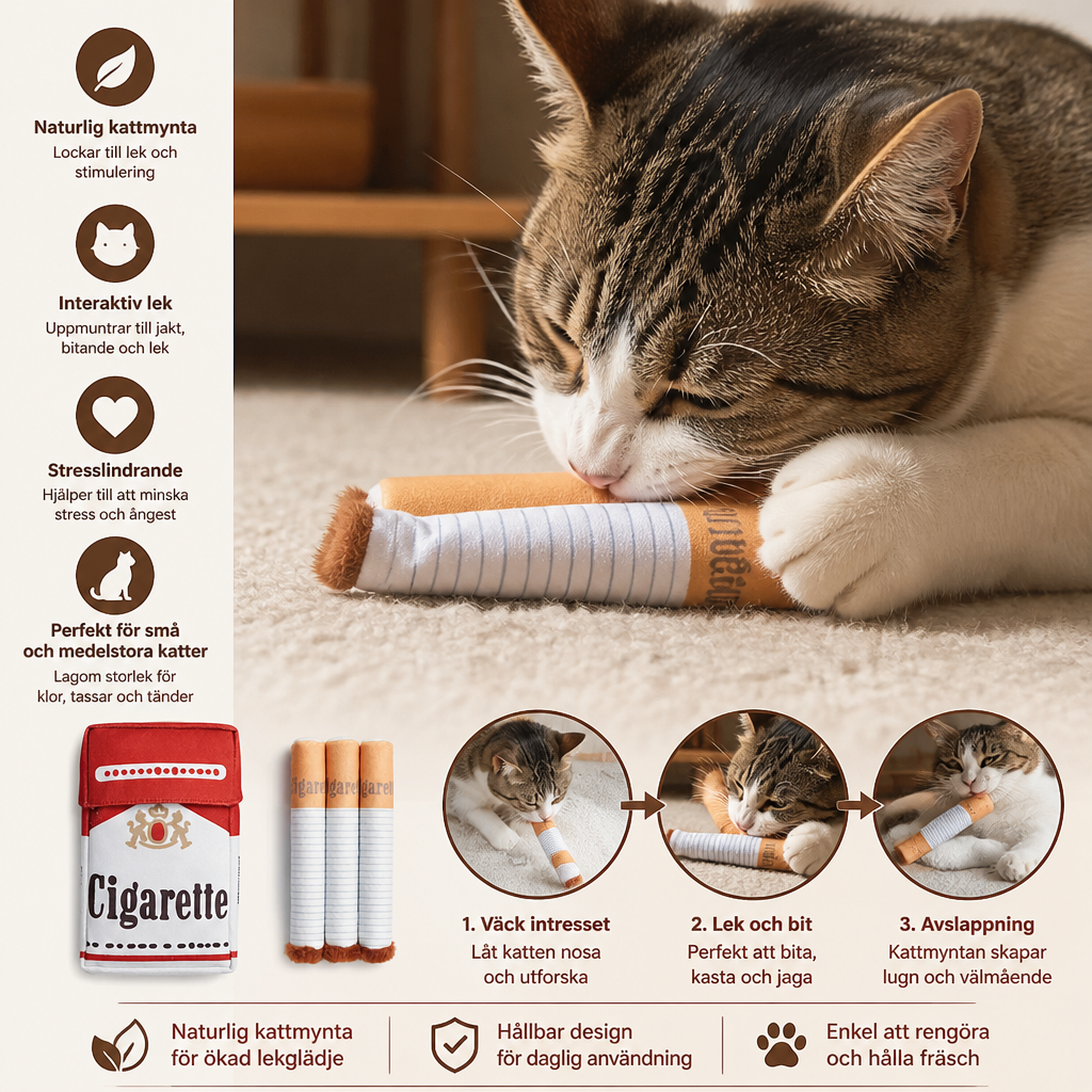Kattmynta-Leksaksset i Form av Ett Cigarettpaket för Interaktiv Kattlek