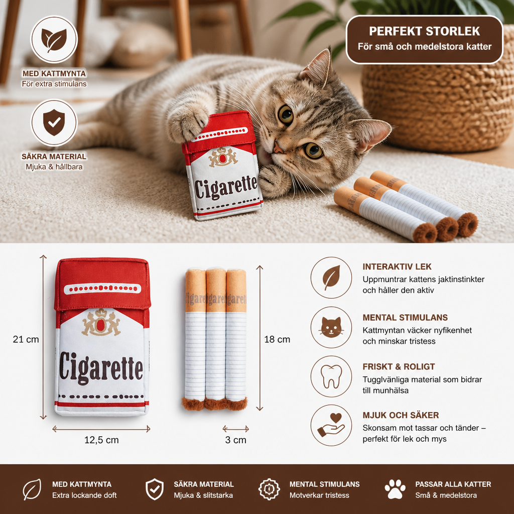 Kattmynta-Leksaksset i Form av Ett Cigarettpaket för Interaktiv Kattlek