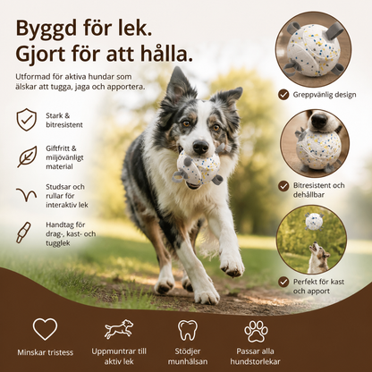 Miljövänlig Oförstörbar Hundboll – Bitresistent Interaktiv Dragkamp- Och Apporteringsleksak