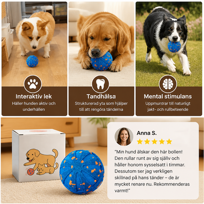 Interaktiv Laddningsbar Hundboll – Smart Rullande Och Tandvårdande Tuggleksak