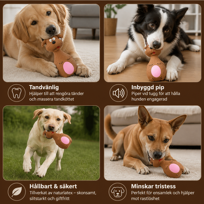 Hållbar Miljövänlig Latextandvårdsleksak För Hund Med Pipfunktion