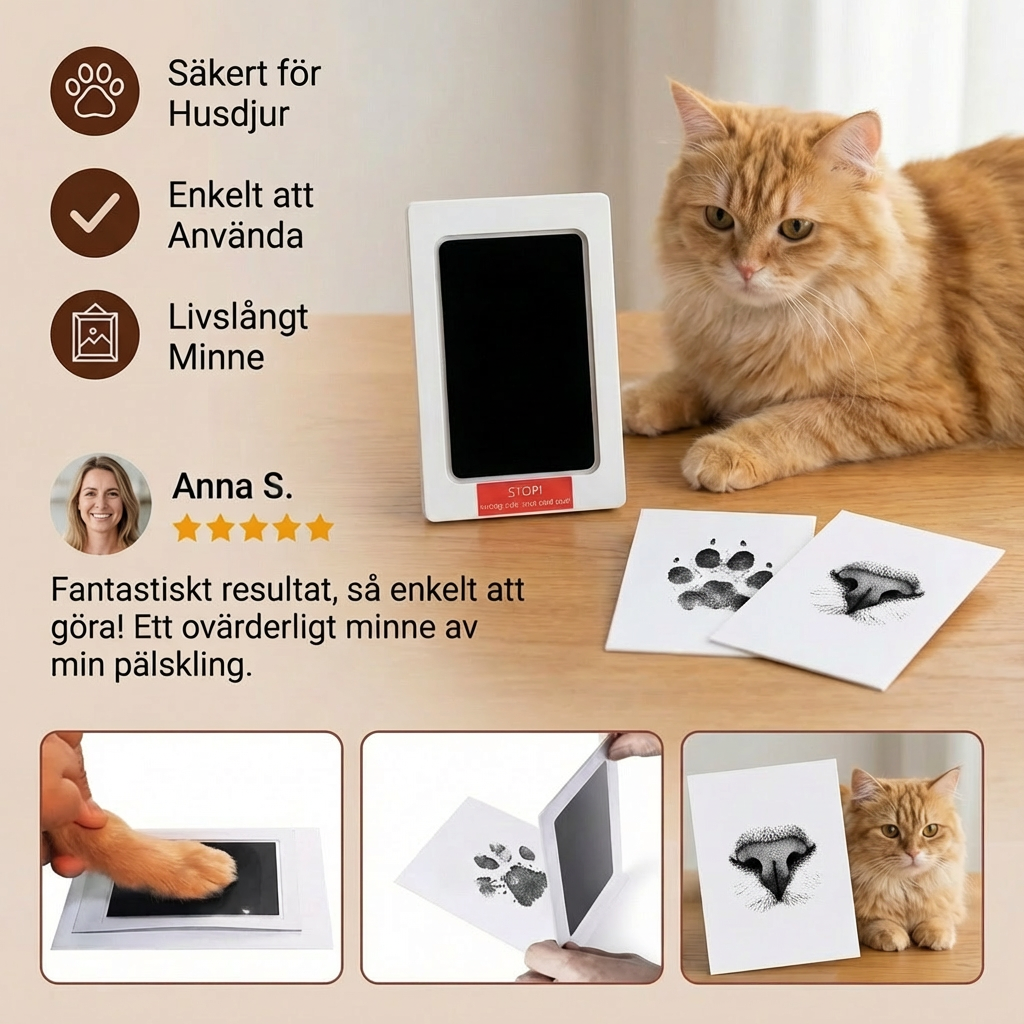 Husdjur Tass- Och Nosavtryckskit – DIY Minneskit För Katt