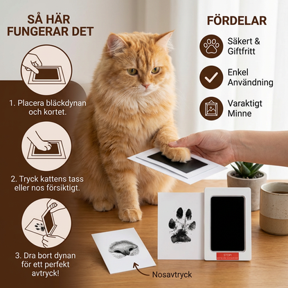 Husdjur Tass- Och Nosavtryckskit – DIY Minneskit För Katt