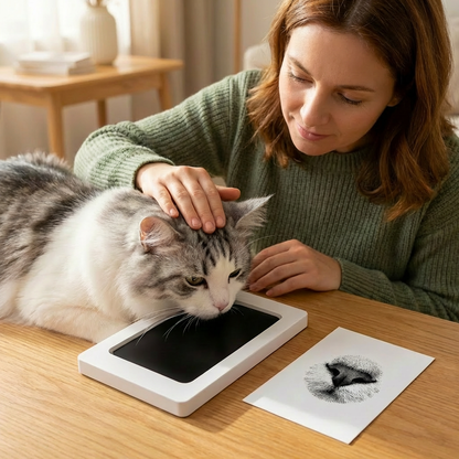 Husdjur Tass- Och Nosavtryckskit – DIY Minneskit För Katt