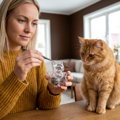 Kattmagnet för Morrhårsminnen – Minnesdisplay för Päls och Morrhår