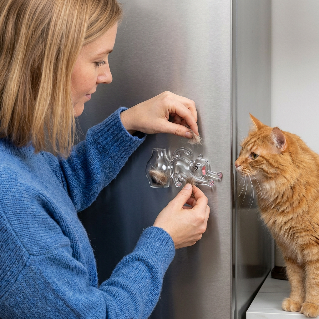 Kattmagnet för Morrhårsminnen – Minnesdisplay för Päls och Morrhår