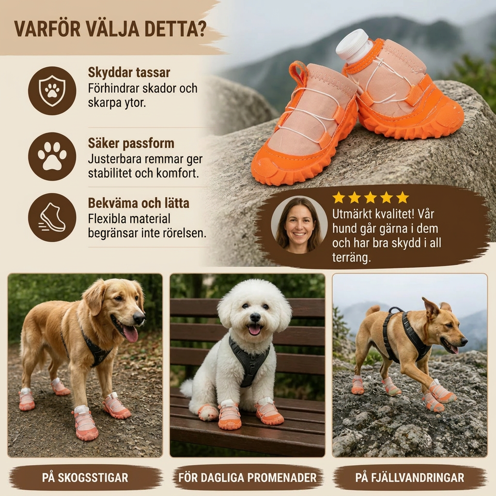 Skyddande Hundskor Med Justerbara Remmar För Bekväma Promenader Utomhus