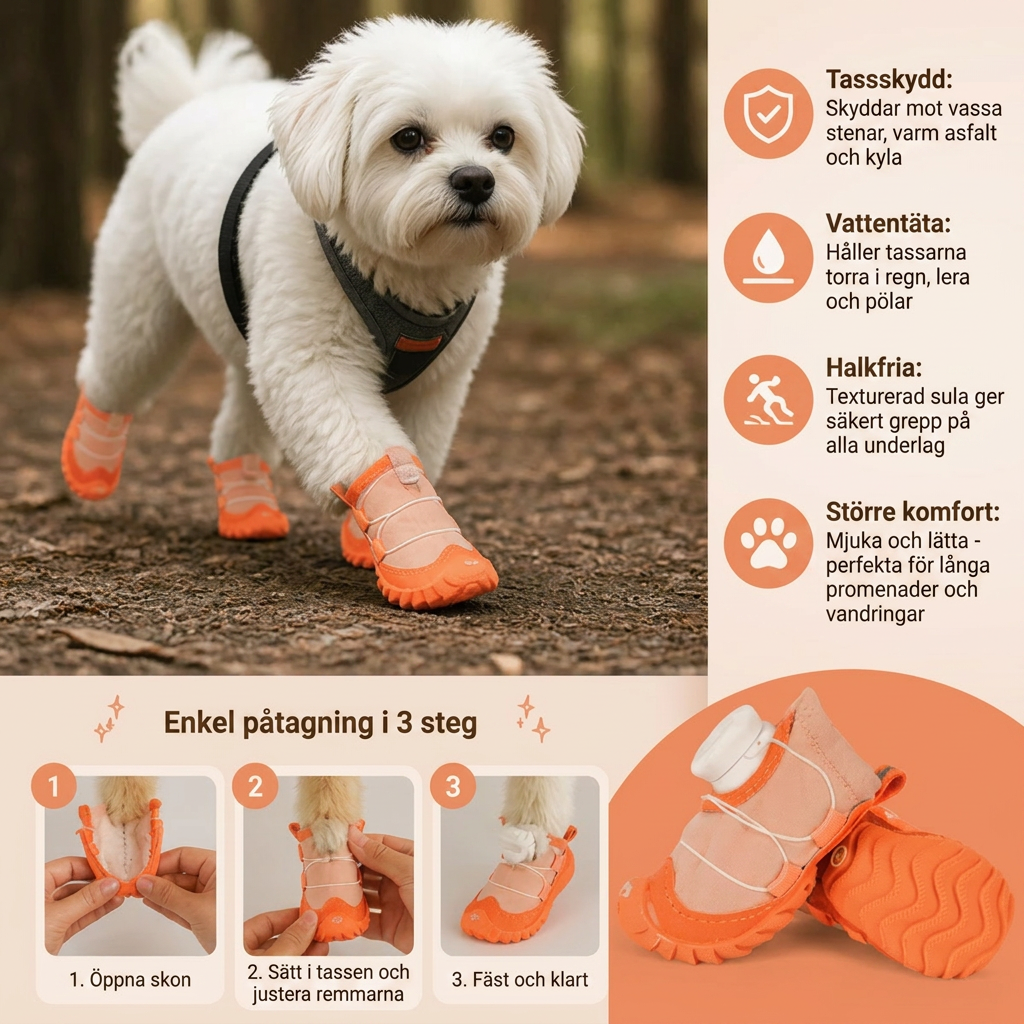 Skyddande Hundskor Med Justerbara Remmar För Bekväma Promenader Utomhus