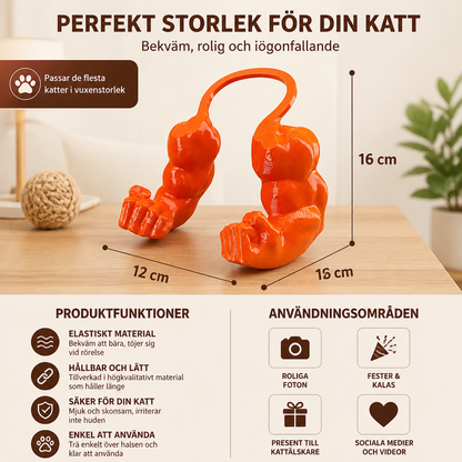 Muskelarmad Kattkostym med Sele för Roliga Foton och Utklädnad