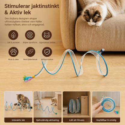 S-formad Kattunnel – Interaktiv, Hopfällbar Lektunnel
