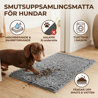 Smutsuppsamlingsmatta för hundar – Absorberande, halkfri & tvättbar
