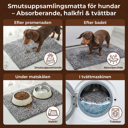 Smutsuppsamlingsmatta för hundar – Absorberande, halkfri & tvättbar