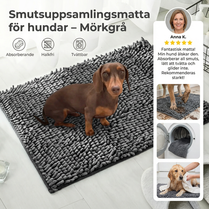 Smutsuppsamlingsmatta för hundar – Absorberande, halkfri & tvättbar