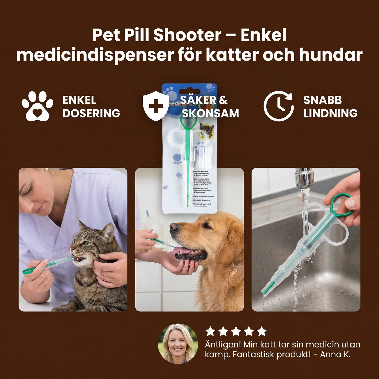 Pet Pill Shooter – Enkel medicindispenser för katter och hundar