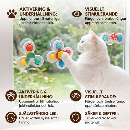 Interaktiva Roterande Kattleksaker – 3 Delars Set