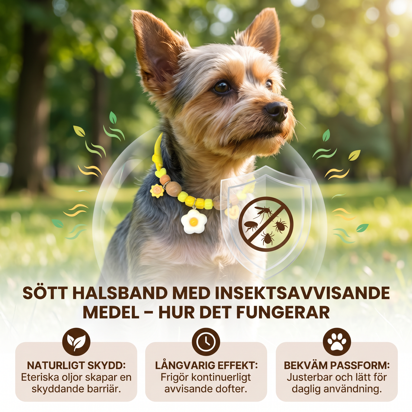 Söt halsband med insektsavvisande medel för hundar