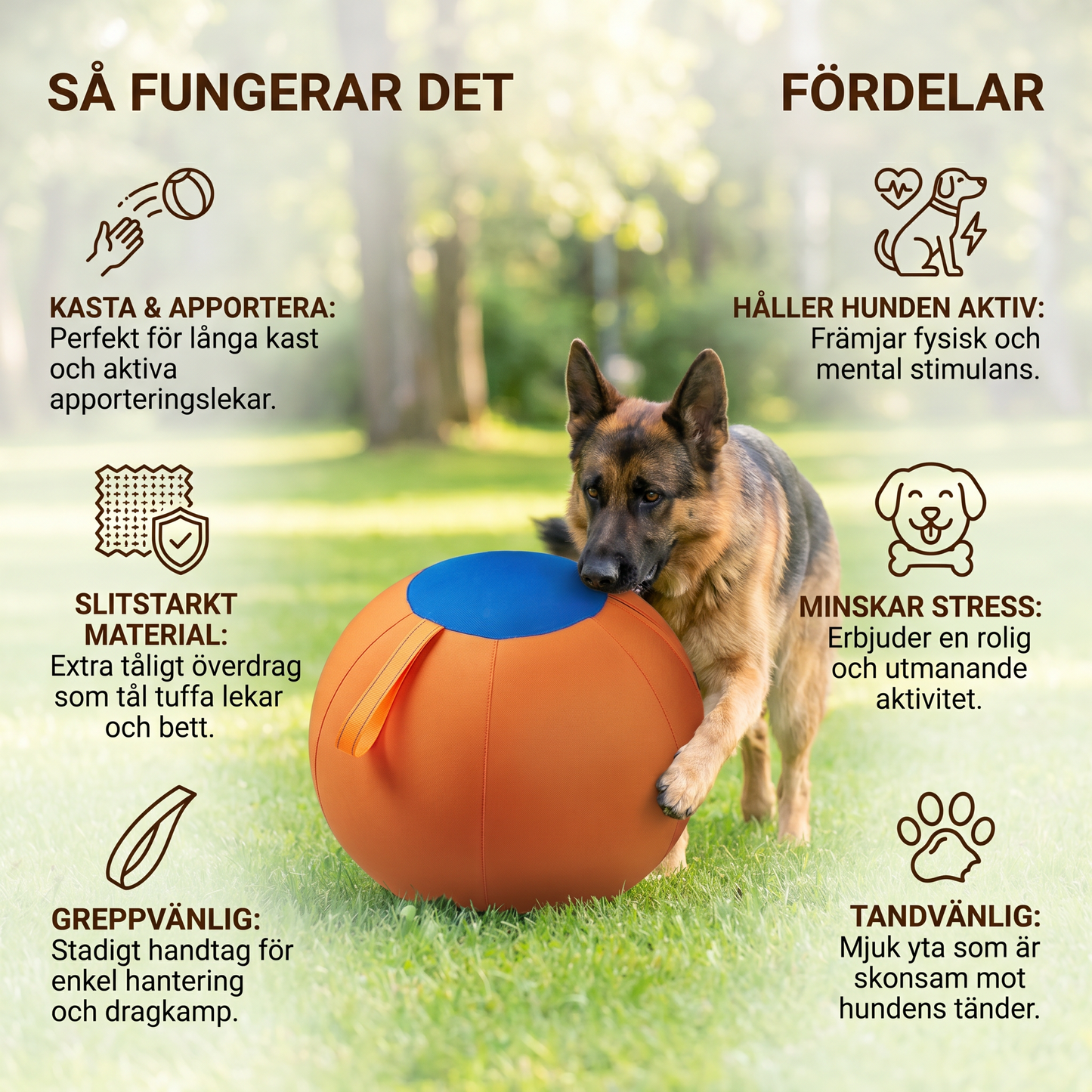 Slitstark Träningsboll med Överdrag för Hundar
